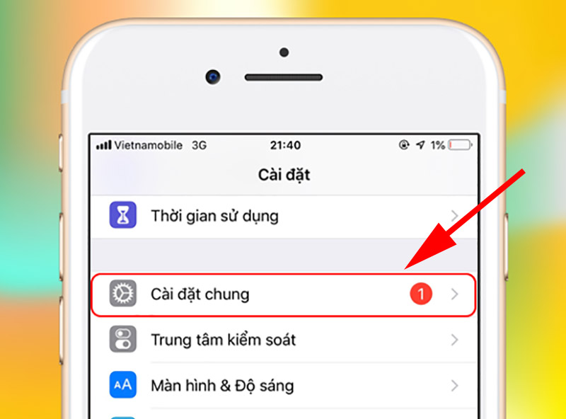 Tiếp theo bạn đến phần Cài đặt chung